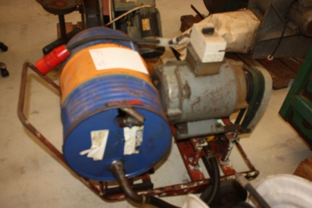 Powered pump mounted in a frame on wheels