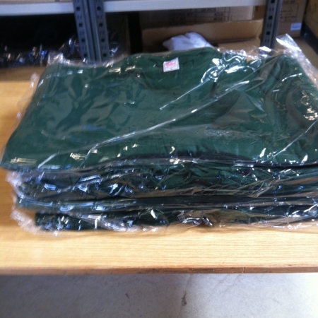 Corporate clothing without print unused: 40 pcs. XL Round neck T-shirt, Bottle Green, ribbed neck, 100% combed cotton 190g / m2.
