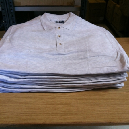 Corporate clothing without print unused: Polo, Ash, 25 pcs. Large 100% combed cotton, 210g / m2