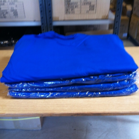 Corporate clothing without print unused: 40 XXL Round neck T-shirt, Royal, ribbed neck, 100% cotton, 190g / m2
