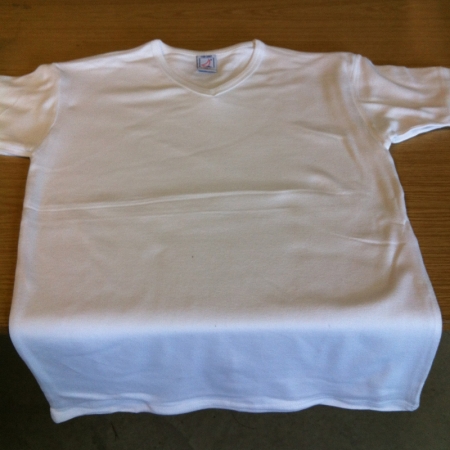 Corporate clothing without print unused: 33 pcs. Large, White, v-neck, 100% cotton