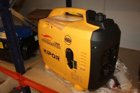 Benzindrevet generator, Kipor IG 2600. Udtag: 2 x 220 volt + 1 x 12 volt