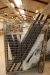 Shelves, Ikea, model Lack. Approximately 18 pcs. á 110 cm + about 6 pcs. á about 190 cm. Wire cage supplied