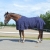 New Blanket, Blue With Checkered Stripes, Light lined rug with cross strapping and leg straps. Good fit.