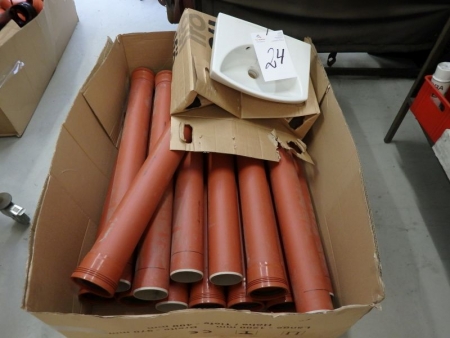 2 Boxen PVC, 110 mm, 14x1 m Rohr und 1 Stück. Ifo Wasch + box der Biegungen (schwarz und rot)