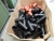 2 kasser PVC, 110 mm, 14x1 m rør og 1 stk. ifo vask + kasse med bøjninger (sorte og røde)