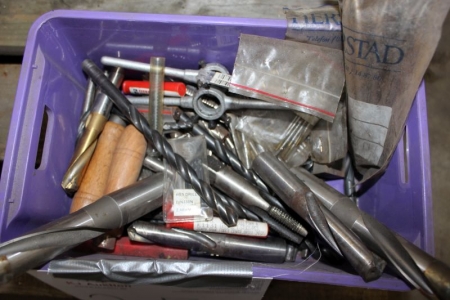 Box with milling tools and drills