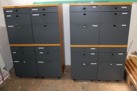 Drawer Sections, 2 pcs. on wheels, H: 120 W: 34 D: 50 cm.