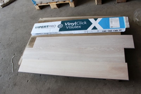 Vinyl click floor, Xperto Pro 55 m2 as plank 5 mm thickness, 17% DB noise-canceling, the strongest on the market Retail price 400 kr per m2, note another delivery address