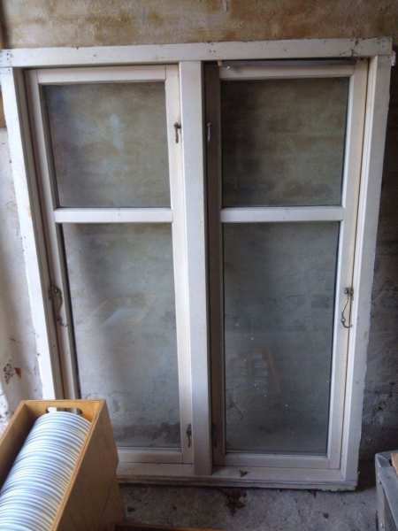 Used Dannebrog window, white. 105 * 142 cm