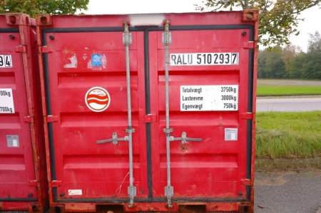 Materialcontainer, Tragfähigkeit 700 kg. LKW-Halterung. BxTxH: ca. 224 x 140 x 214 cm. Mittel Zustand