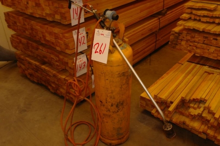 Gas cylinder Approximately 25kg with burner for roofing incl. 5-6m hose