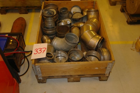 Pallet with various stainless ventilation fittings Ø100-160