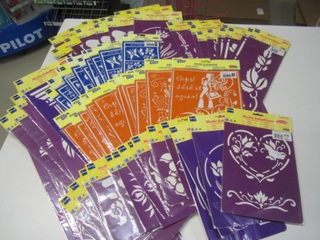 Approximately 84 paragraph adhesive stencils design templates, assorted sizes and designs (file photo)
