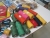 Large box with syklude, yarn, papirkordel, attach yarn, knitting, felt, satin ribbons, various pins, jewelery, sequins, elephant wire, elastic string, buttons, glue, pins mm (file photo)