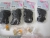 10 bags with glass beads, 4 leather drawstring, four letters safety pins