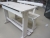 Antique school desk in wood, 2-seater, white painted