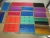 Plastic / cardboard sleeve with elastic, 17 boxes in assorted colors