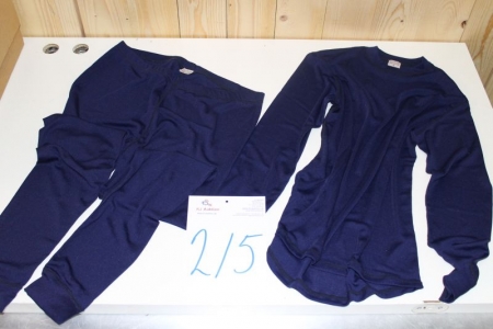 Ski/work underwear dark blue size M 100% polyester (jersey + pants 10 Set)