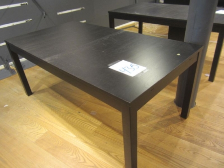 Dining table in dark wood, about 175x95xh74 cm, with extension and plate approximately 42 cm, wear damage and scratches, abrasions in the varnish may occur (file photo)