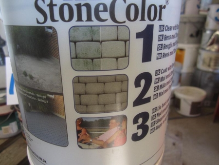4 buckets StoneColor for example. Paving a 2 liter, 3 pieces gray and 1 black