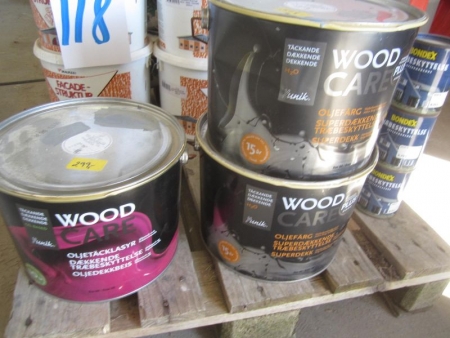 3 spande Woodcare, superdækkende /dækkende træbeskyttelse a 10 liter, i 2 grå nuancer 