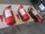 3 pieces extinguishers: 1 5 kg CO2, 2 9 liters of water, the next inspection 8/2015, all 3 with wall mount
