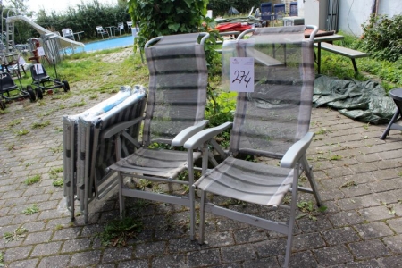 Position Chairs, 2 pcs. with net covers and aluminum. legs + 2 camping and folding beds (unused plastic)