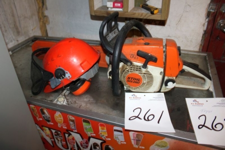 Chainsaw, Stihl MS 260 + helmet