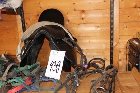 Saddle + various horse accessories