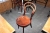 Table 80 x 80 with two chairs, chairs in steam bent beech and table with surface treated blockboard beech with steld of black larkeret French cast iron