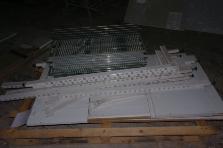 Reol med trådhylder, hvid, galvaniseret, H: 140 cm og 180 cm, B: 100 cm, D: 40 cm