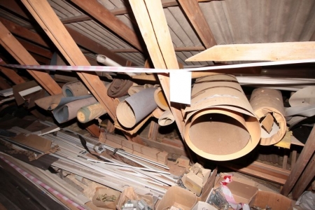Floor and vinyl residues, 4 sections (Without floor) (Currently located in the attic)