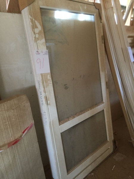 Tür, weiß, Holz mit Glas, Abmessungen: 116,5x205,5cm