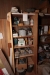 Contents in bookcase with 5 shelves (div. Chemistry, spray gun / paint spray)