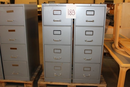 Filing cabinets, 2 pcs. with 4 drawers