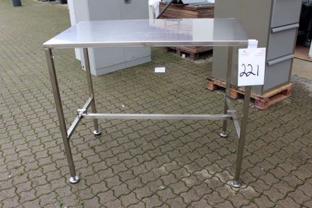 Table, height-adjustable, stainless steel, 70x120 cm.