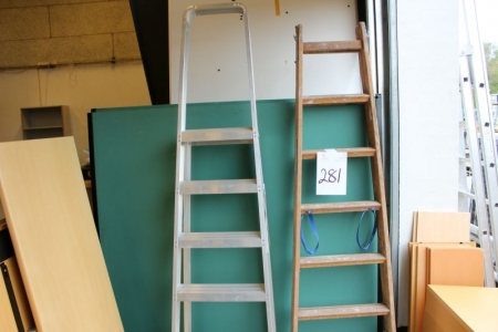 Trestle ladder with 7 steps + alu. Step ladder with 6 steps