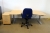 El hæve/sænke skrivebord, 200x100 cm. ahorn, kontorstol + skuffesektion