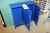 2 pcs. garbage cans, steel on wheels, blue