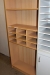 High rack storage, with shelves, light beech