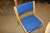 Magnus Olesen bord 140x230cm. + 6 tilhørende stole med blåt stof