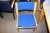 Magnus Olesen table 120x200cm. + 6 matching chairs with blue fabric
