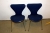 2 pcs. Fritz Hansen Series 7 chairs with blue fabric
