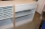 Powered elevating sit / stand desk + high shelf + drawer + roll front + bookcase with letter trays