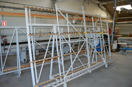 Plate rack on wheels. Max sheet about 4 x 2 meters