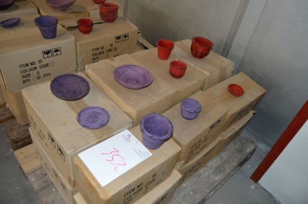 Ca. 14 kasser diverse keramik. Palle medfølger ikke
