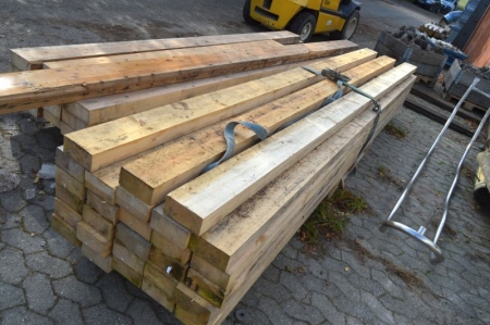 28 x wooden beams, ca. 420 x 15 x 8 cm. Pallet not included