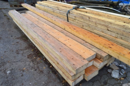 4 x glulam beams, about 360 x 21 x 9 cm. Pallet not included