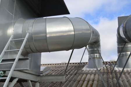 Exhaust pipe from the exhaust system through the roof and painting hall